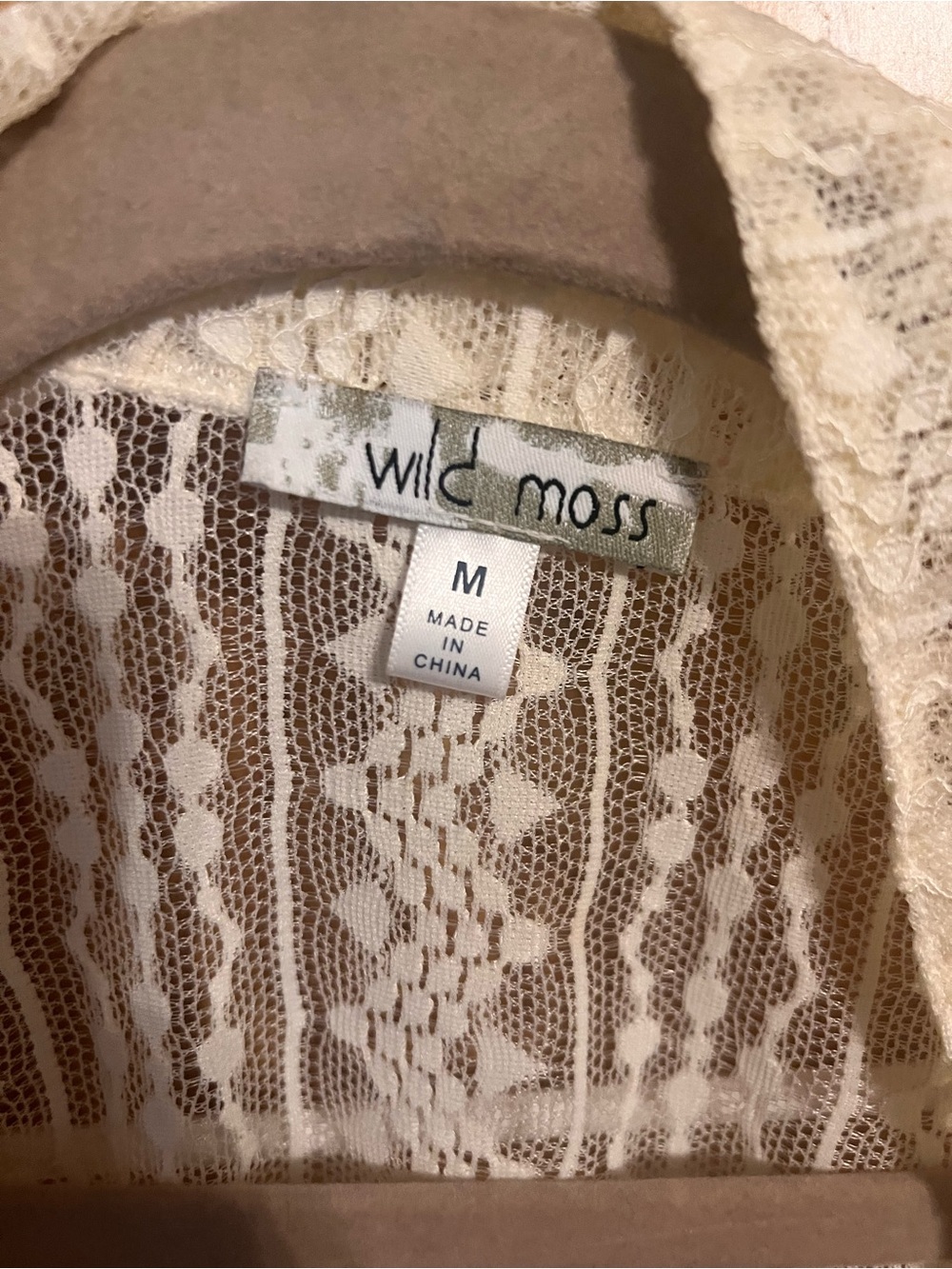 Wild Moss Women's Cream Lace Blouse - Delicate Crochet Detail